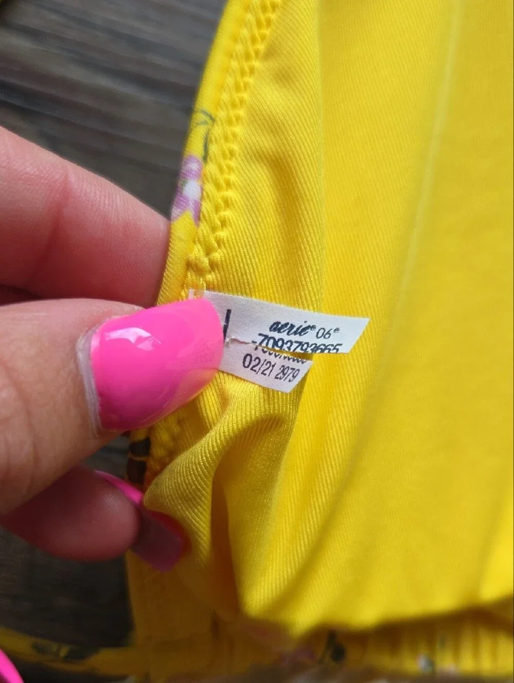 Nwot Aerie Triangle Padded Yellow Floral Swim Top Size Xl
